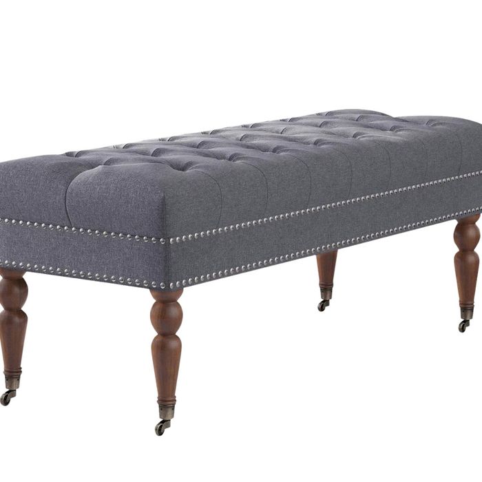 Bellay Linen Ottoman Bench - Light Grey