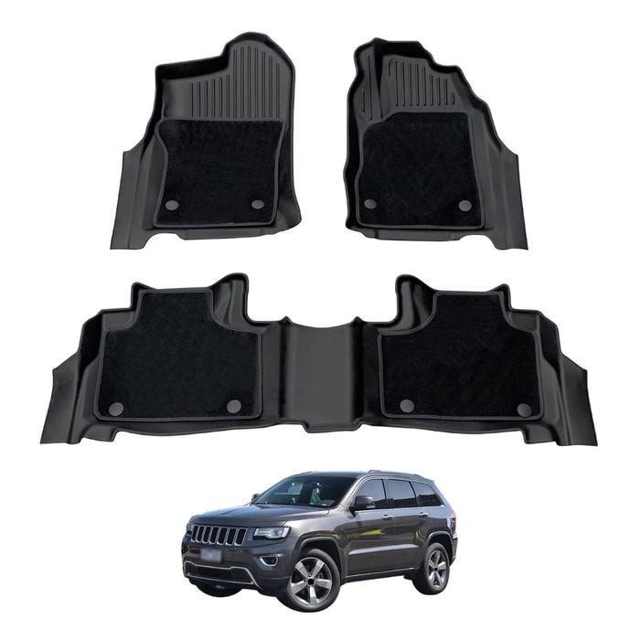 AUSGO Double-Layer Car Floor Mats for Jeep Grand Cherokee WK Series 2010-2021 All-Weather Floor Liners