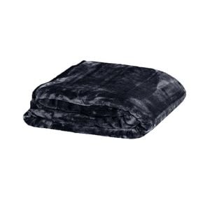Bloomington 375gsm 1 Ply Solid Faux Mink Blanket Queen 200x240 cm Charcoal