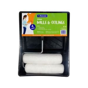 Pro Renovator 230mm Walls And Ceilings 4 Piece 2 Polyester Rollers Kit