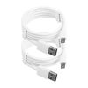 iWill 2 Pack 2m Long Data Transfer Charger Charging Micro USB Cable Cord for Android Phone Device Tablet Bulk White