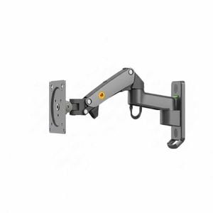 P&P Gunmetal Grey Wall Mounted Gas Strut Monitor Arm For Smooth Ergonomic Screen Positioning