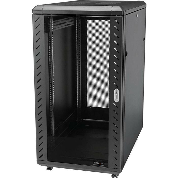 StarTech.com 4-Post 18U Server Rack Cabinet, 19" Data Rack Cabinet for Computer / IT Equipment, Home Network Rack