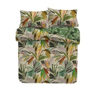 KAS Australia Levara Quilt Cover Soft Leaf Print Cotton Sateen - Queen
