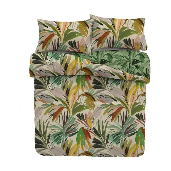 KAS Australia Levara Quilt Cover Soft Leaf Print Cotton Sateen - Queen