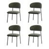 Oikiture 4x Dining Chairs Kitchen Lounge Seat Linen Fabric Accent Chair Green