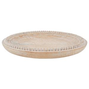 Maine & Crawford Bryony 30cm Mango Wood Round Plate - Cream