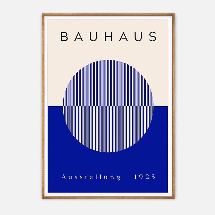 Galrie Bauhaus 1923 Exhibition Poster Iconic Geometric Art Print, Wood Frame, A4 21 x 30cm (8 x 12inch)
