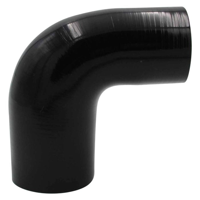GASO 90 Degree Reducer Elbow 3" to 2.5" (76-63mm) Silicone Hose Black
