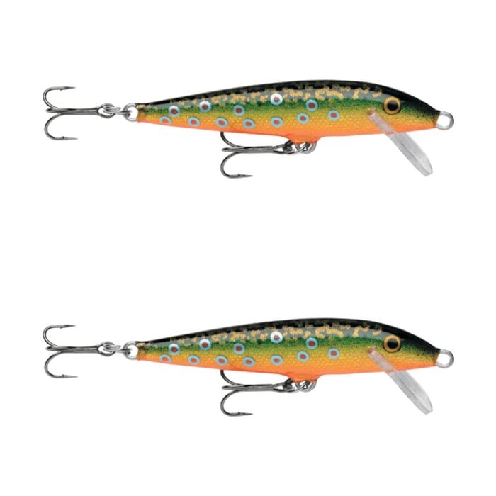 2x Rapala 7cm Original Floating Minnow Hard Body Fishing Lures - Brook Trout