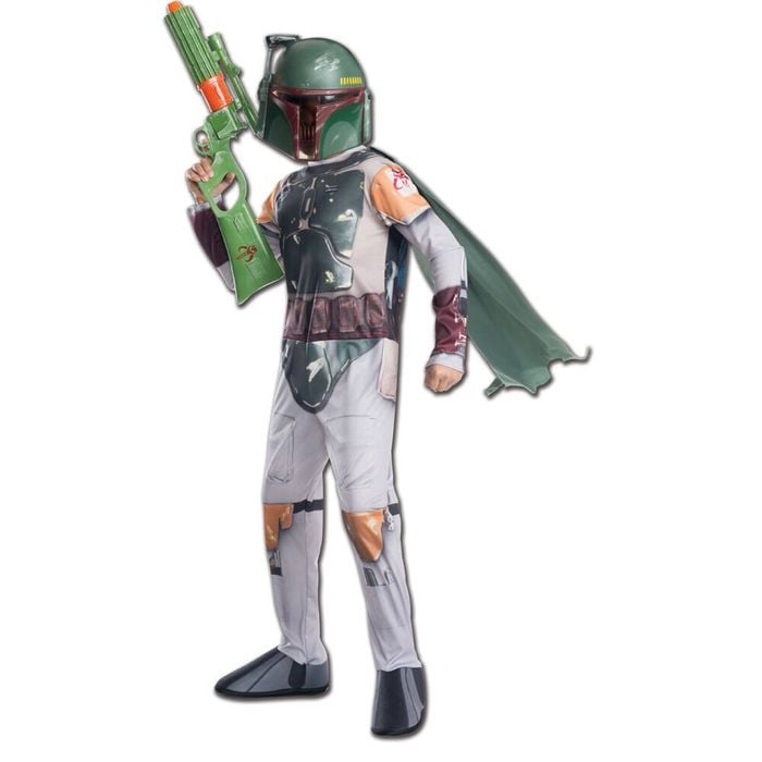 Star Wars Boba Fett Boys Childrens Fancy Dress Up Party Costume Set Size S
