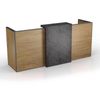 Modern Furniture DEWITT Reception Desk 2.4M - Tobacco & Dark Concrete