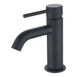 Mondella Resonance 25mm Matte Black Pin Lever Droopy Basin Mixer WELS 5 Star 6L/min