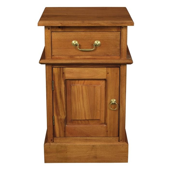 Centrum Furniture Tasmania 1 Door 1 Drawer Bedside Table - Left - Light Pecan