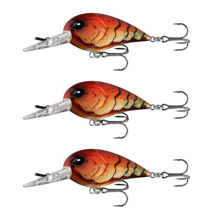 3x 13 Fishing 50mm Gordito Crankbait Fishing Lures - Fire and Ice Craw