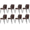 Oikiture 8x Dining Chairs Retro Faux Leather Walnut