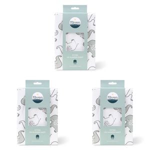 3PK Little Haven Co-Sleeper Elephant Baby Bedding Sheet 90cm