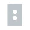 DETA Soft Grey S-Line  2 Gang Switch Cover Plate