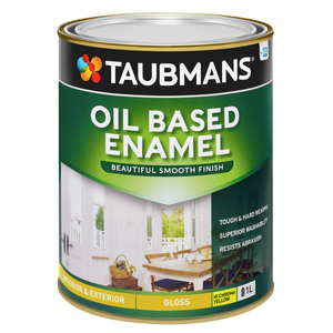 Taubmans 1L HI C Yellow Gloss Oil Based Enamel
