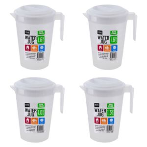 Digitel 4pcs Clear Water Jug Cold Drink Set Colour Bpa Free With Lid 1.6l Plastic