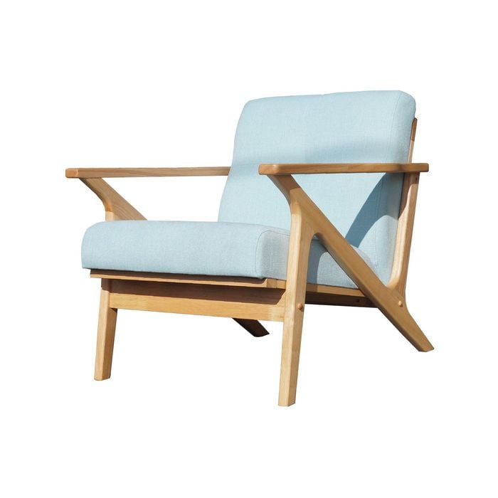 Bismark Mint and Oak Arm Chair