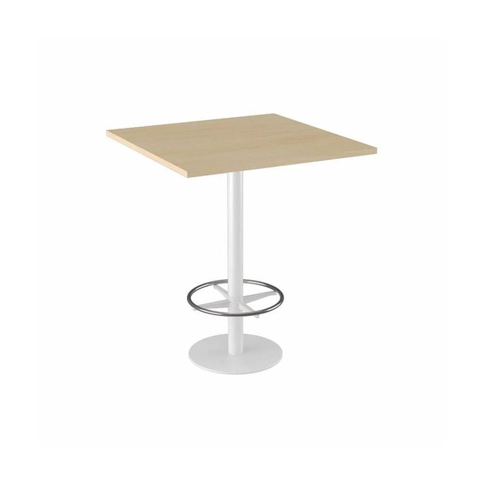 Olg Disc Bar Leaner White Frame New Oak Ravine Top 900mm Square