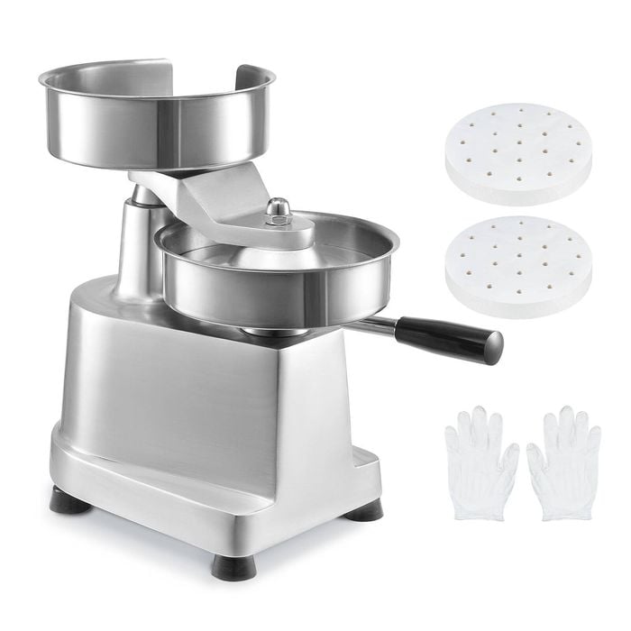 VEVOR 150mm Hamburger Beef Patty Maker Silver with Heavy Duty Food-Grade Stainless Steel