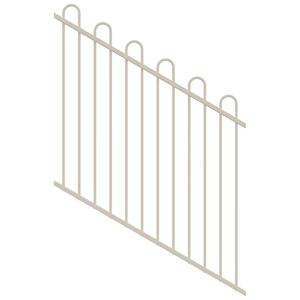 ProtectorAl 0350-1200W x 1200H Surfmist Loop Top Pool Fence Panel Raked 16-30º