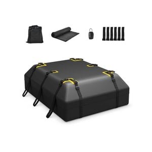 Costway 600l Car Roof Bag Waterproof Rooftop Cargo Carrier W/non-slip Mat Storage Bag Coded Lock