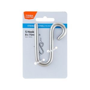 Taskmaster 8 x 75mm 316 Stainless Steel S Hook