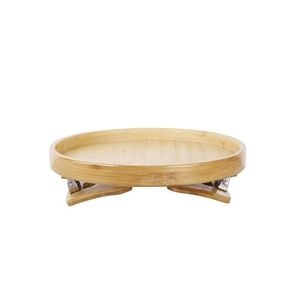 Side Tables Bamboo Sofa Armrest Tray Round