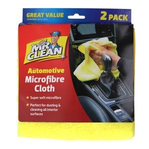 Mr Clean 40 x 40cm Microfibre Auto Cloth - 2 Pack
