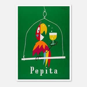 Galrie Herbert Leupin's Pepita Vintage Art Print - Colorful Mid-Century Decor, Poster Only, A1 60 x 84cm (23 x 33inch)