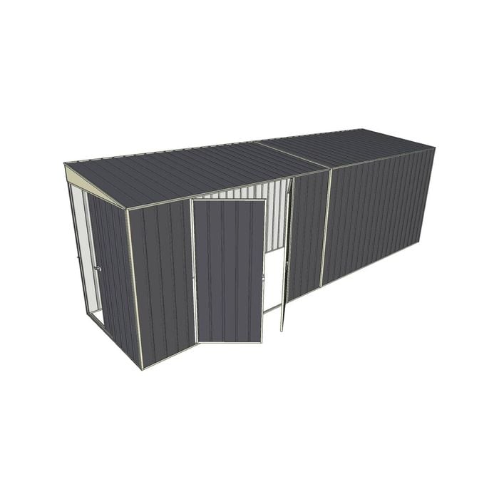 Build-a-Shed 1.5 x 6 x 2m Skillion Double Hinged Side Doors Shed - Grey