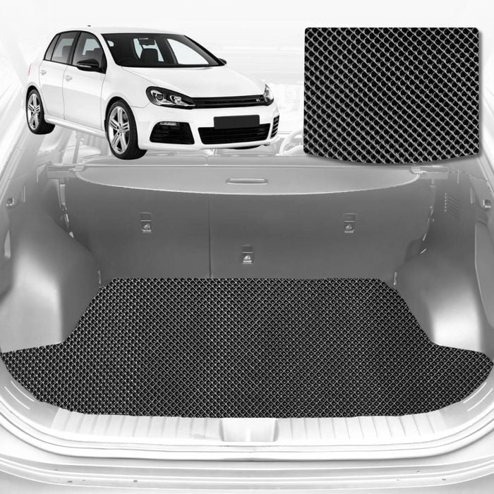 6D Diamond Car Boot Mat for VolksWagen Golf Hatch/Wagon (MK7)2013-2021-Cargo Mat-Black-Outback GT