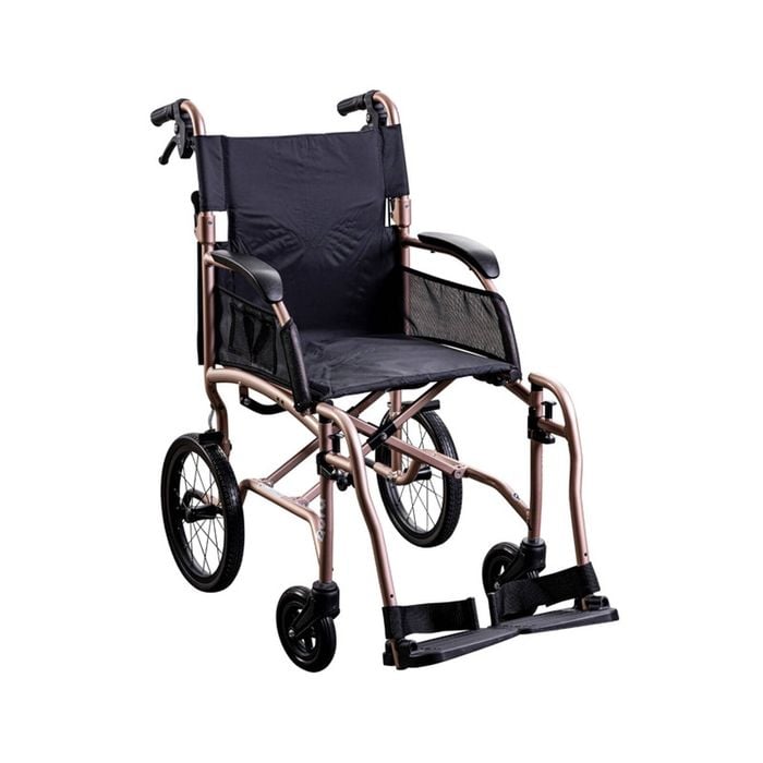 Unicare Health-410mm-Rose Gold-Aura-Lightweight Transit Wheelchair