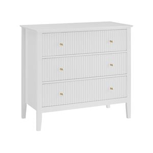 Zara Fluted 3 Drawer Chest White