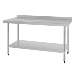 Vogue Stainless Steel Prep Table with Splashback 1500mm