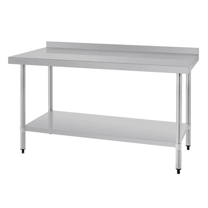 Vogue Stainless Steel Prep Table with Splashback 1500mm