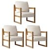 Oikiture 3x Armchair Lounge Sofa Chair Fabric Accent Chair Tub Armchairs Couches