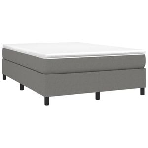 vidaXL Box Spring Bed with Mattress Dark Grey 153x203 cm Queen Size Fabric Super King