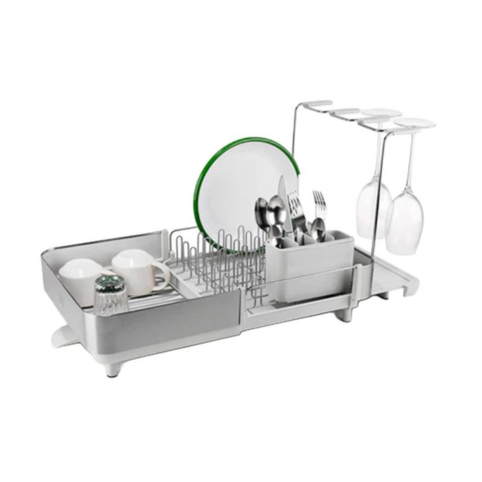 Joseph Joseph Extend Steel Plus Kitchen Dish Drying Rack Light Stone