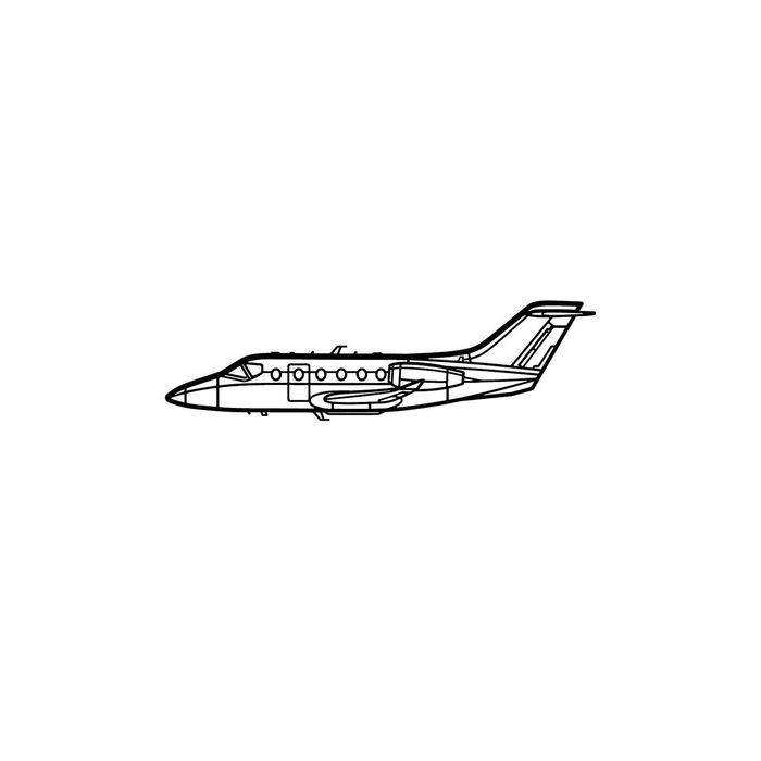 Ignite Laser Beechcraft Hawker 400 - Light Business Jet Silhouette Metal Wall Art Rustic Metal 15.7 inch - 40 cm