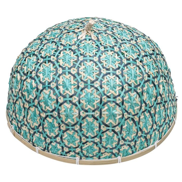 Ladelle Bamboo Woven 34x34x18cm Entertaining/Serving Food Cover Blue/Teal