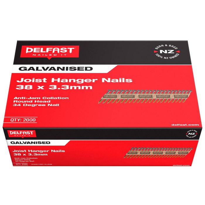 Delfast 38 x 3.3mm Galvanised Joist Hanger Nails - 200 Pack