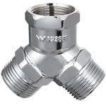 Kinetic 20 x 20mm Brass Chrome Plated Male / Male Y Fitting - Female Inlet