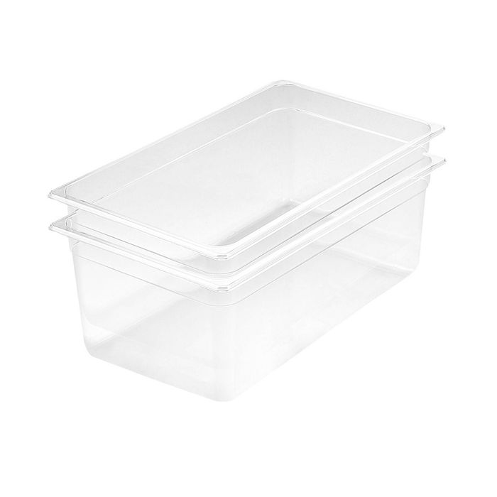 SOGA 1/1 GN Polycarbonate Food Pan 200mm Clear 2 Pack
