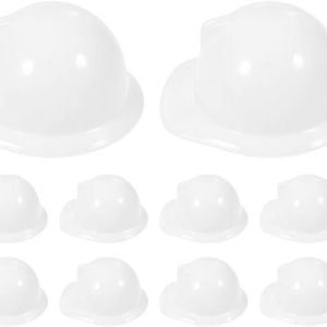 12x Kids Builder Hats Construction Costume Party Helmet Safety Cap Childrens - White - White