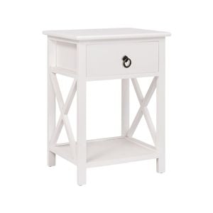 Levede Paulowinia Wood Bedside Table with Drawer