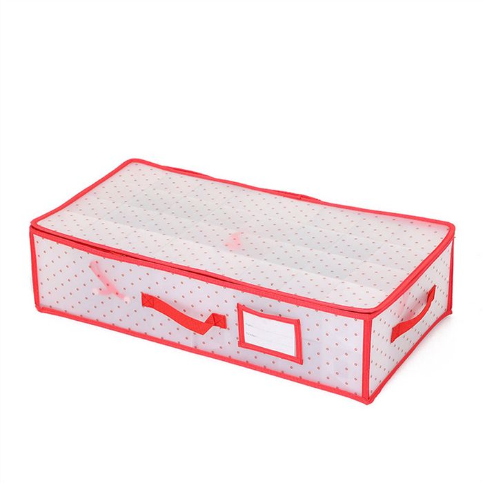 Catzon Christmas Ornament Storage Box Dustproof with Customizable Dividers-61x31x17cm